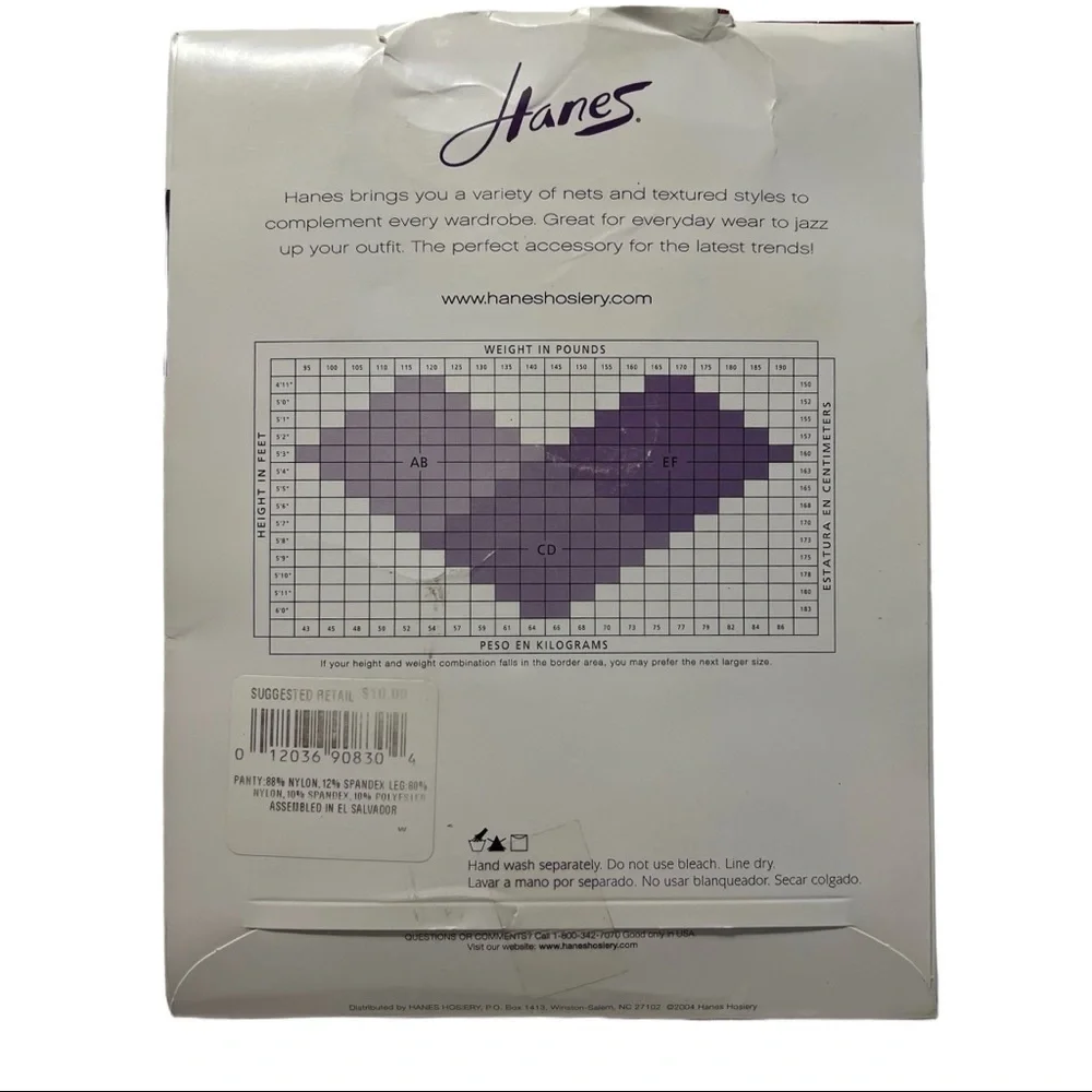 Hanes (NWT) VINTAGE Control Top Pantyhose Size EF